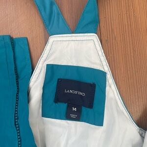 Lands' End Girls teal snow suit. Age 14.
